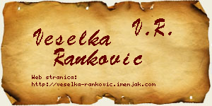 Veselka Ranković vizit kartica